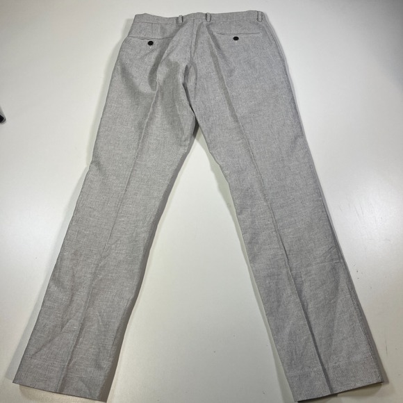 J Crew Chino Pants Mens 30x32 (32x32) Slim Bowery Gray Cotton Linen Blend Beach - Picture 4 of 9